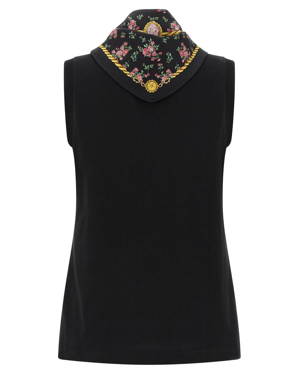 Dolce & Gabbana Black Dolce & Gabbana T-Shirt With Scarf