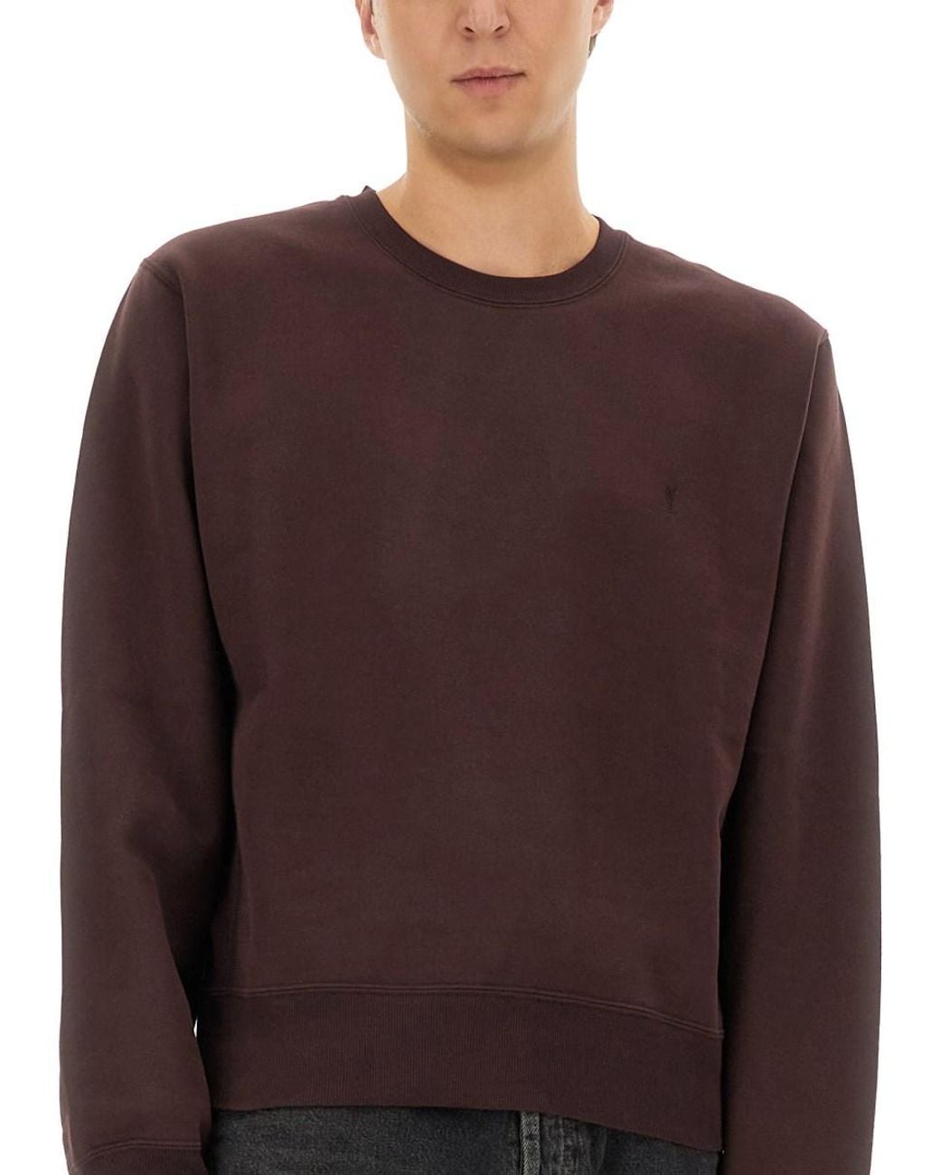 Saint Laurent Purple Cassandre Sweatshirt Cotton Sweater for men