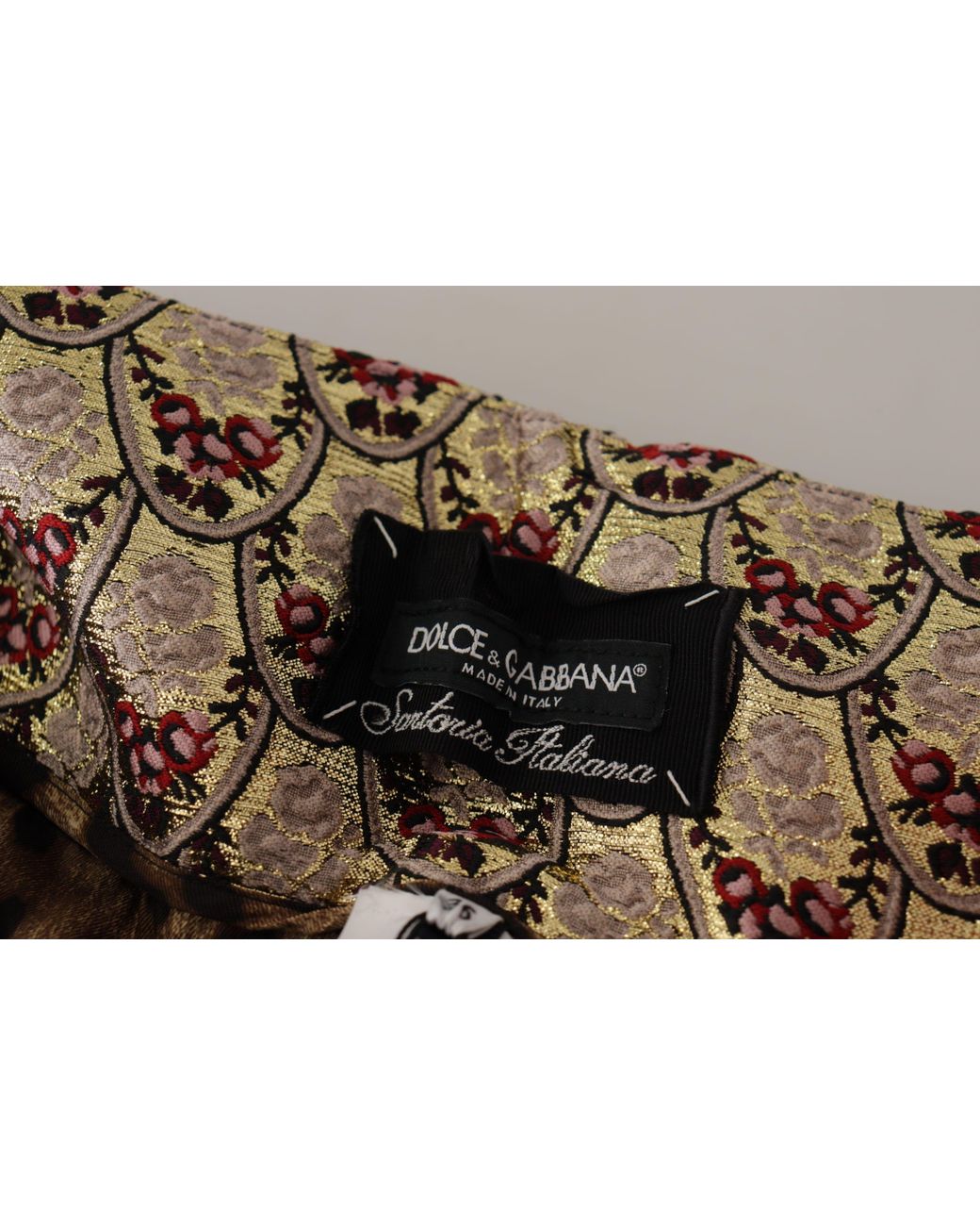 Dolce & Gabbana Black High Waist Cropped Leopard Jacquard Pants
