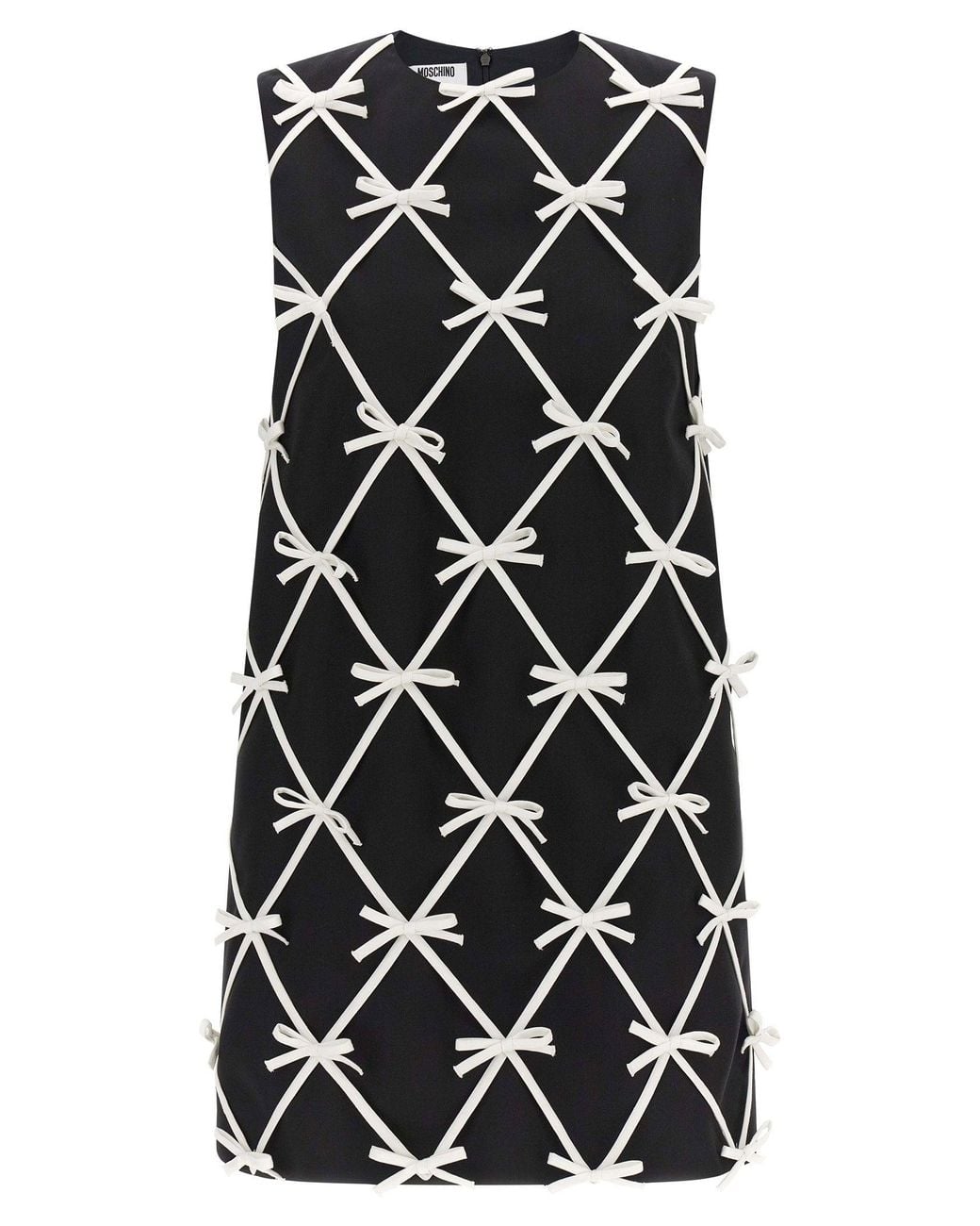 Moschino Black Bow-Embellished Virgin Wool Dress