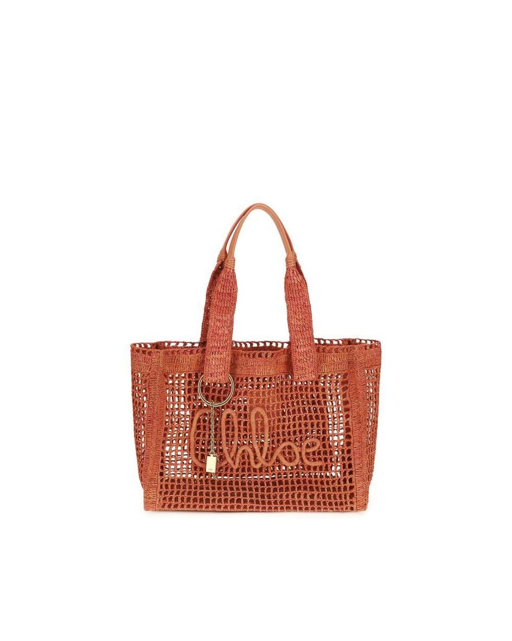 Chloé Red Raffia Shoulder Bag