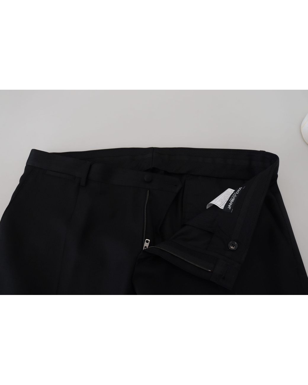 Dolce & Gabbana Black Elegant Virgin Wool Blend Trousers for men