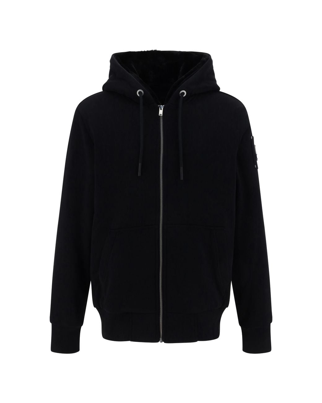 Moose Knuckles Black Bunny Hoodie Cotton With Polyester Jacket for men