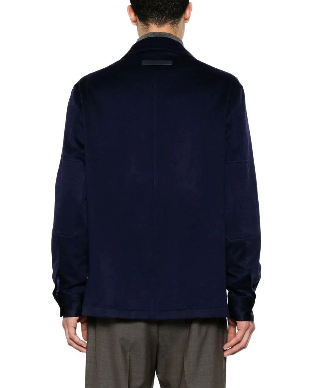 Zegna Blue Oasi Cashmere Alba Overshirt for men
