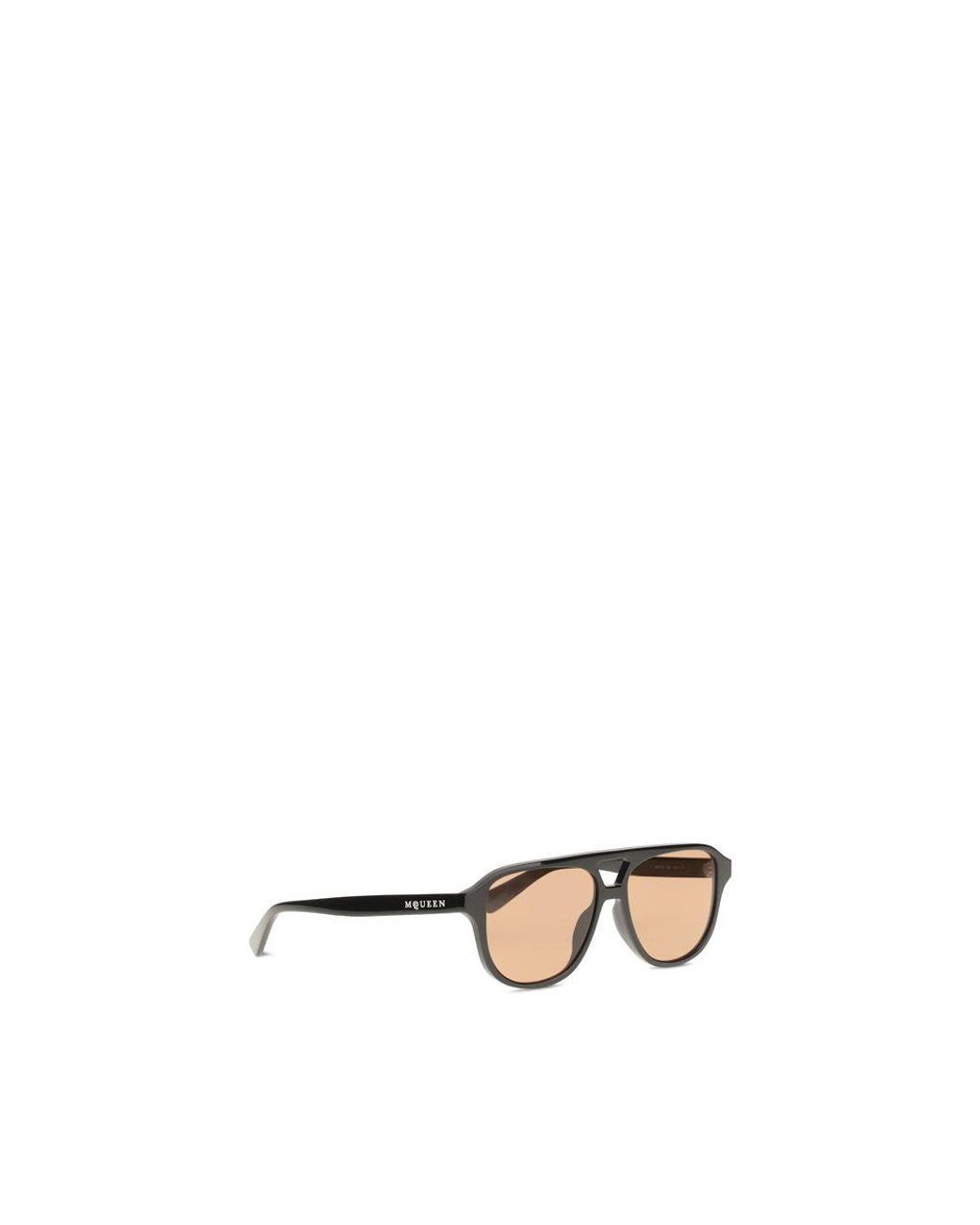 McQueen Metallic Brown Acetate Sunglasses