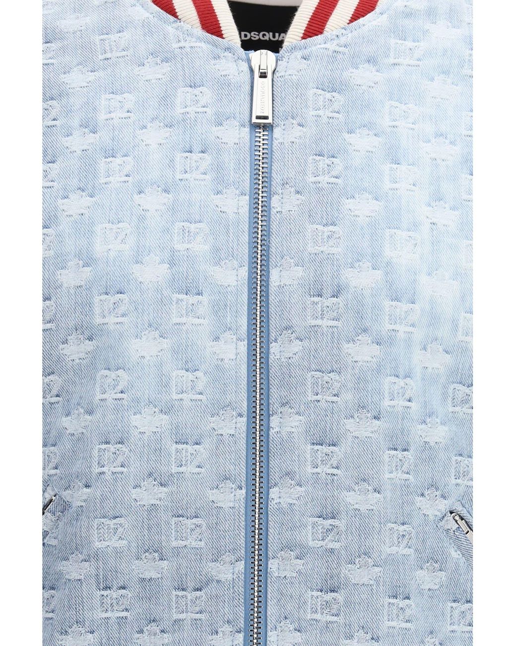DSquared² Blue Zip-Up Jacket With Monogram for men