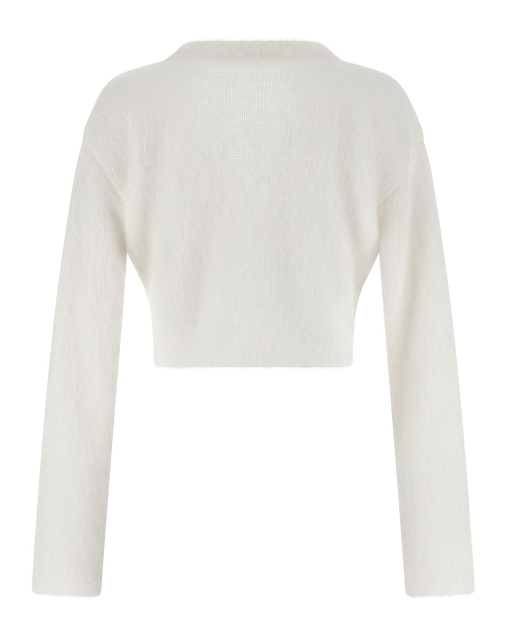 Alessandra Rich White 'Carded Mohair' Cardigan