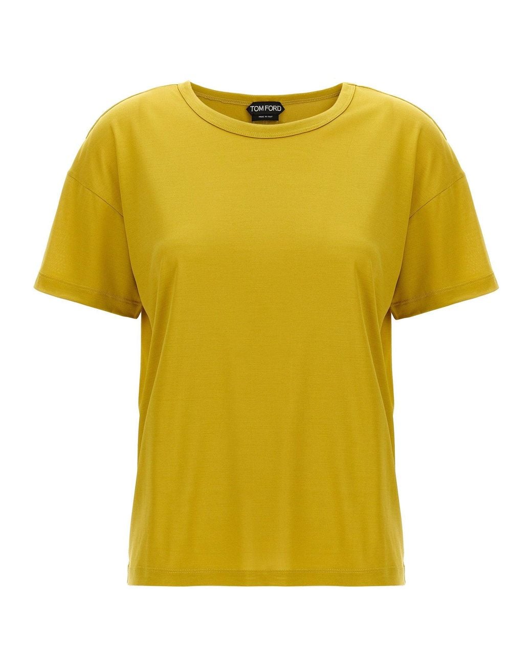 Tom Ford Yellow Silk Crew Neck T-Shirt