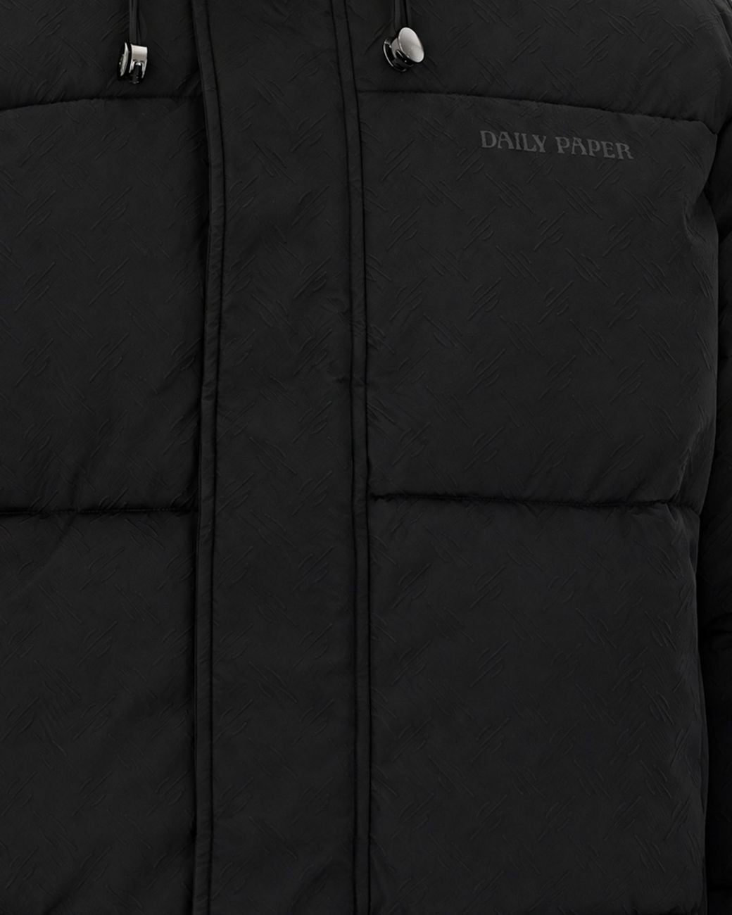 Daily Paper Black Puffer Jacket Sealed Monogram Polyester Padded & Down for men