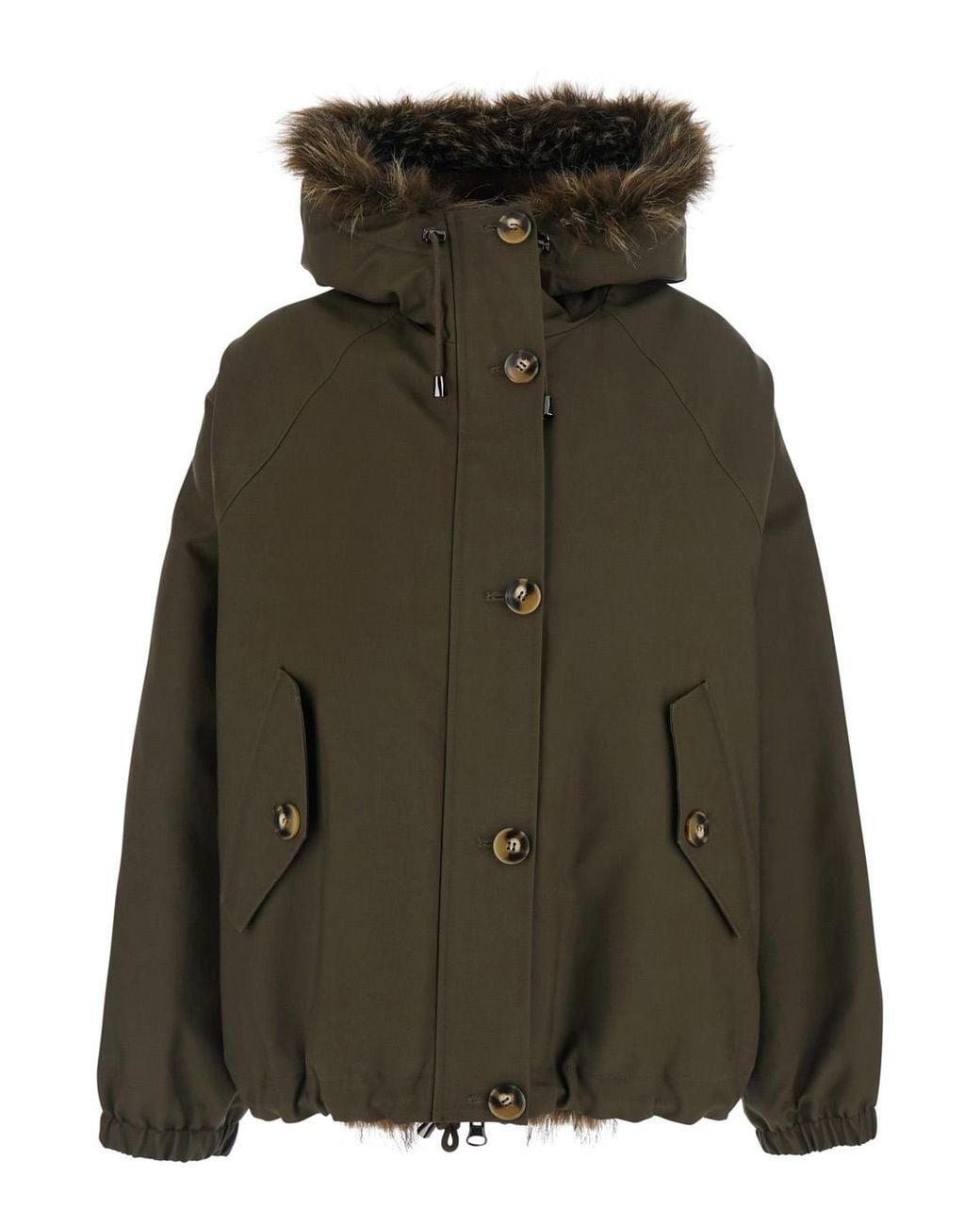 VALENTINI 1972 Green Reversible Parka Cotton Coat