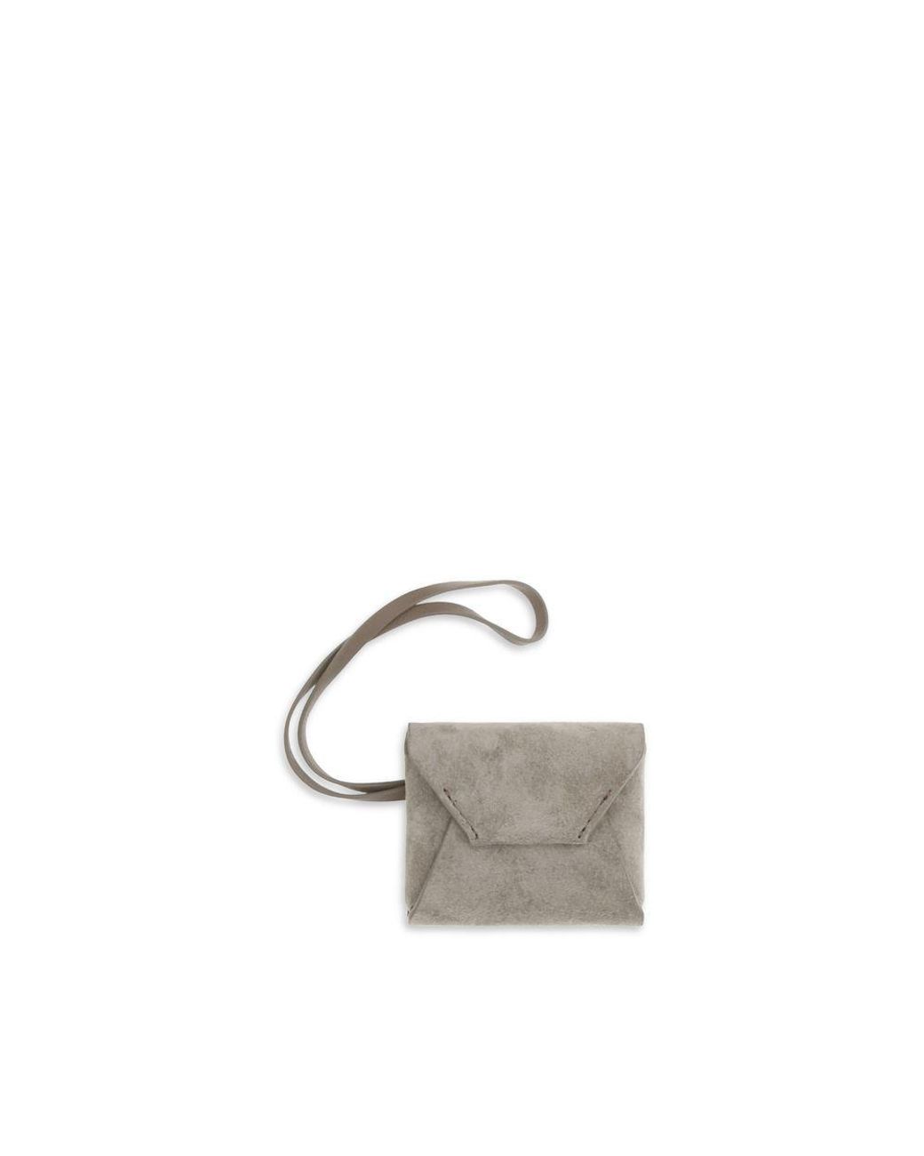 Brunello Cucinelli Metallic Gray Calf Leather Bos Taurus Keychain