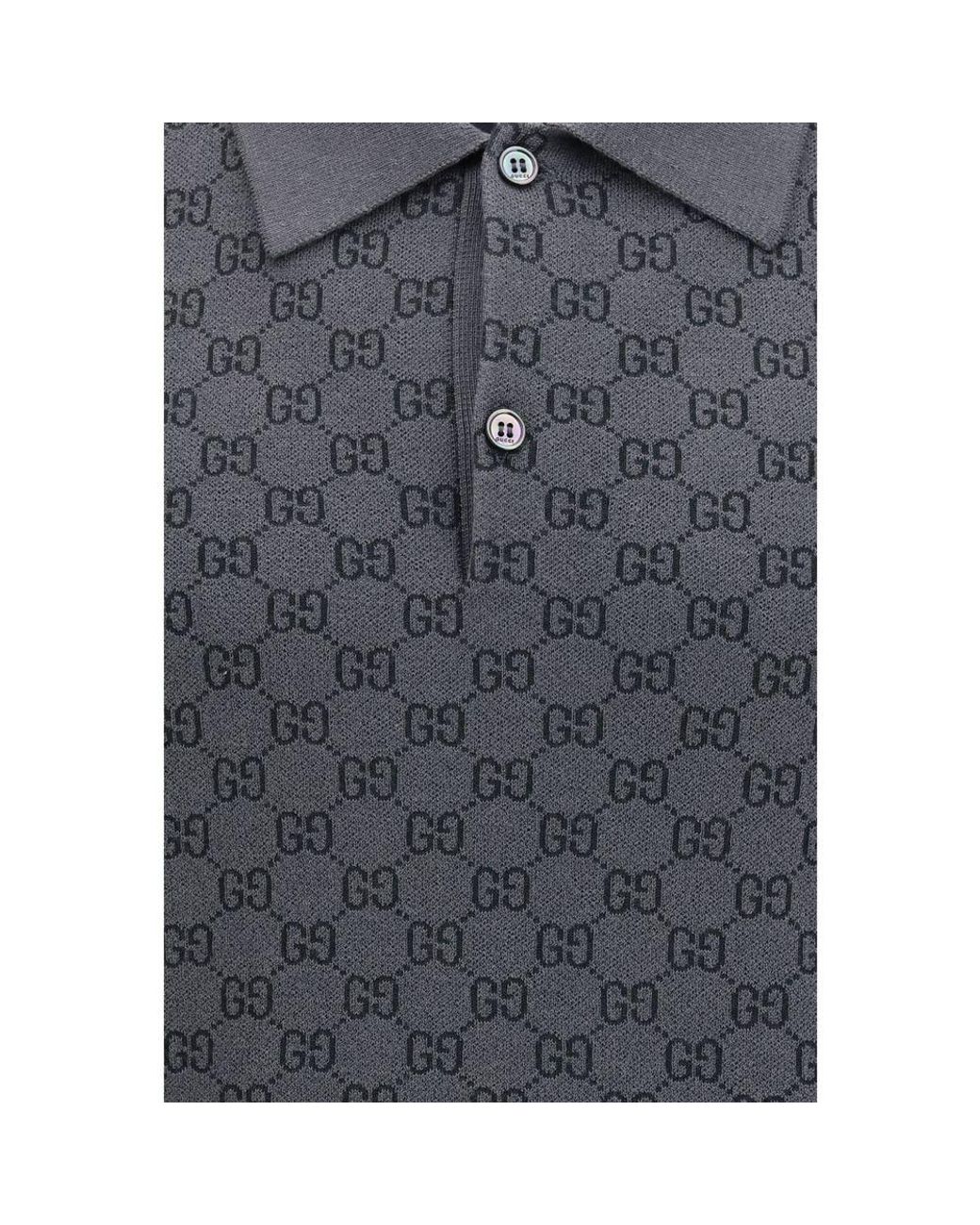 Gucci Blue Gray Lamb Ovis Aries Polo Shirt for men