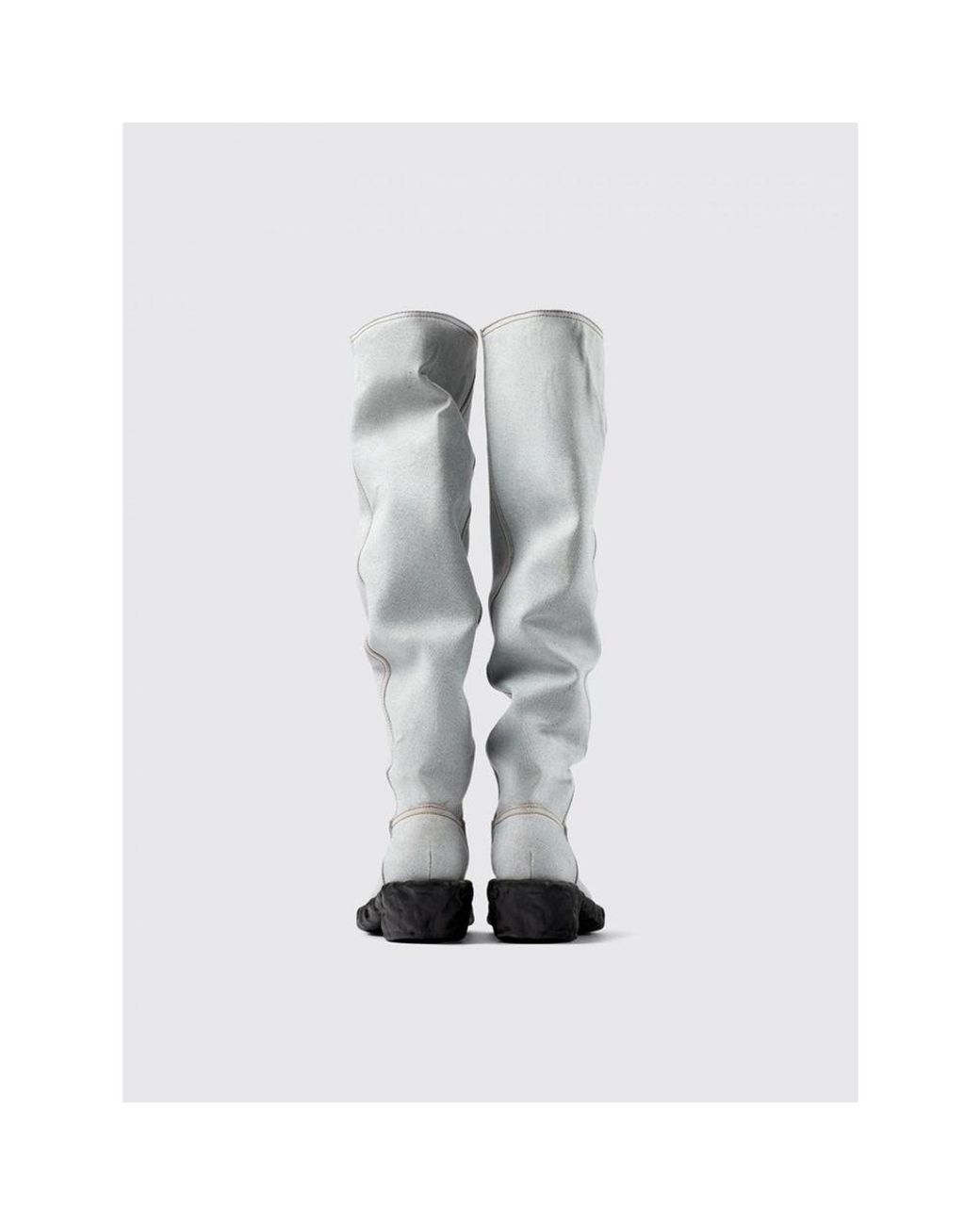 CAMPERLAB White Denim And Rubber Ankle Boots