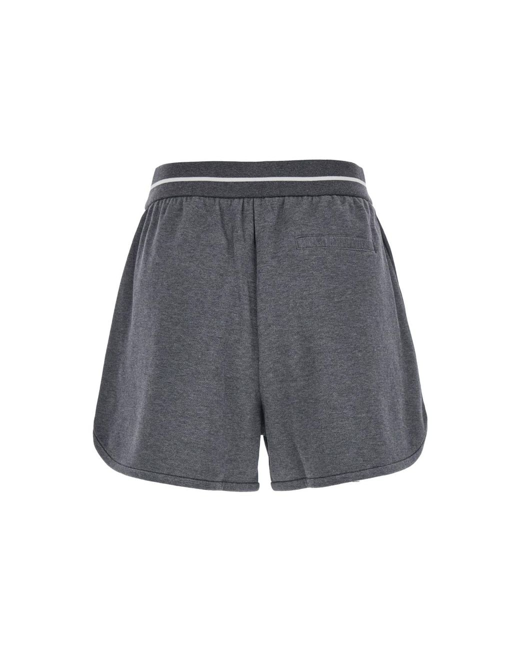 Brunello Cucinelli Gray Lead Cotton Blend Casual Shorts