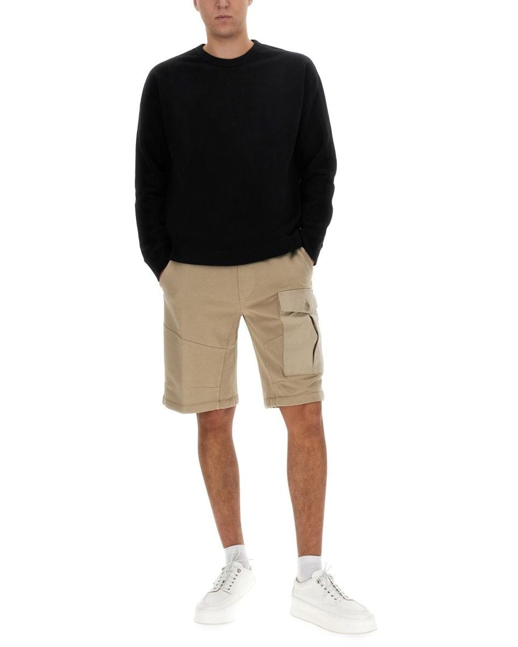 C P Company Black Sweatshirt With Logo Cotton Sweatshirts for men