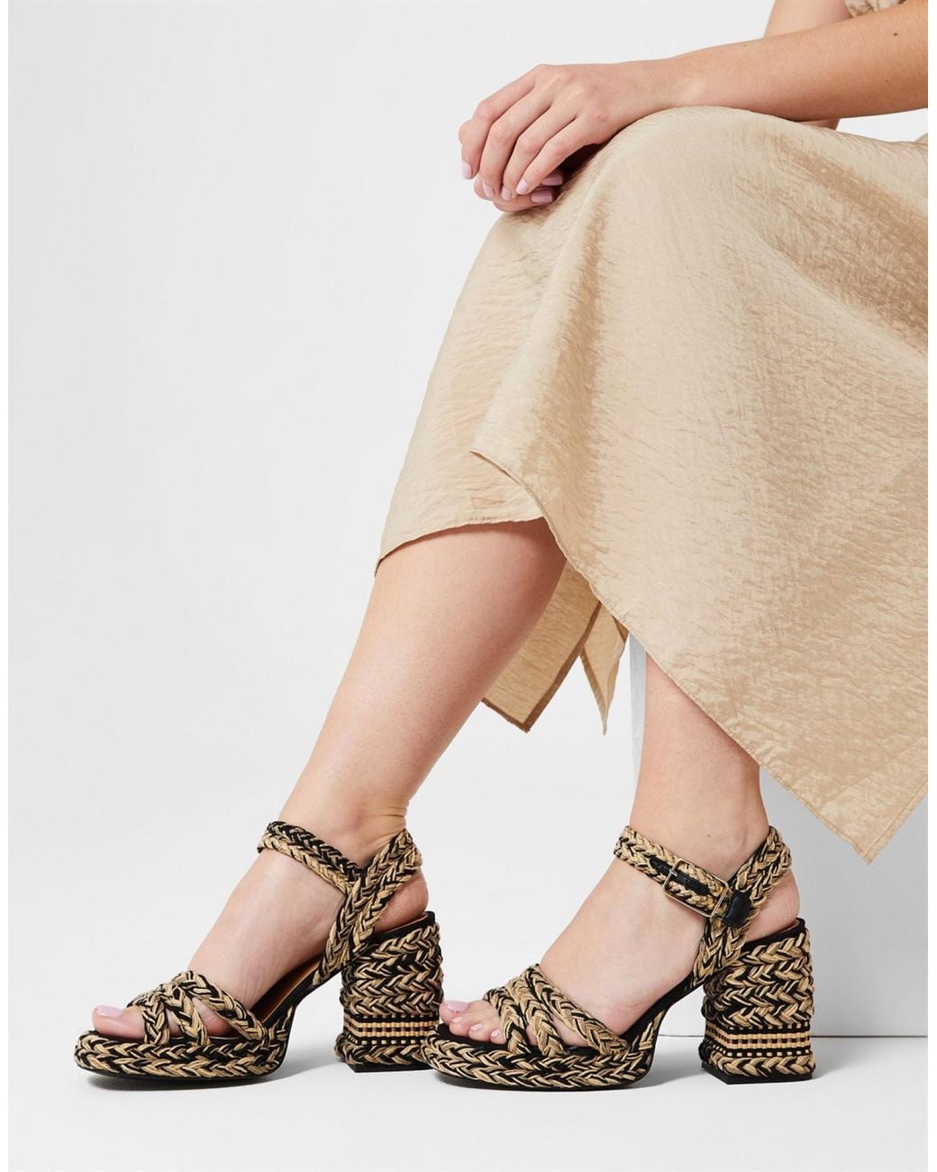 Castaner Black Valeria Rafia Woven Sandals Shoes