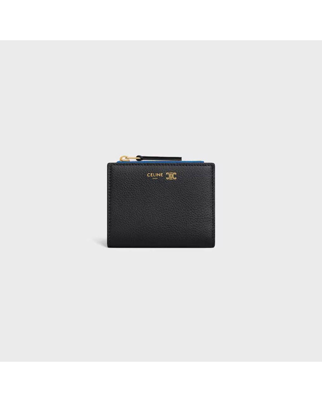 Céline Black Celine Grained Leather Logo Clutch