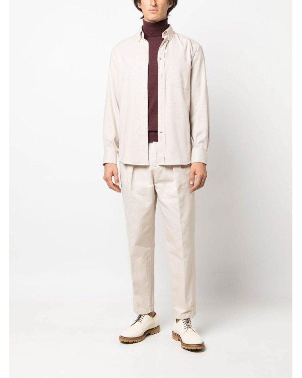 Brunello Cucinelli Red Bordeaux Cashmere Sweater for men