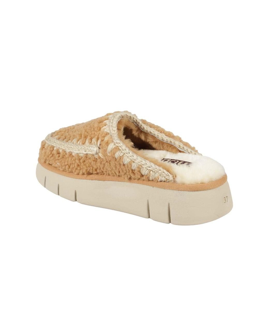 Mou Bounce Clog Curly Sheepskin in Natural