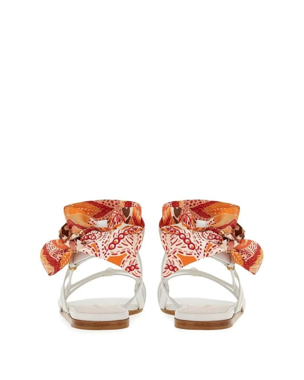 Ferragamo White Ferragamo Vara Lace-Up Sandals