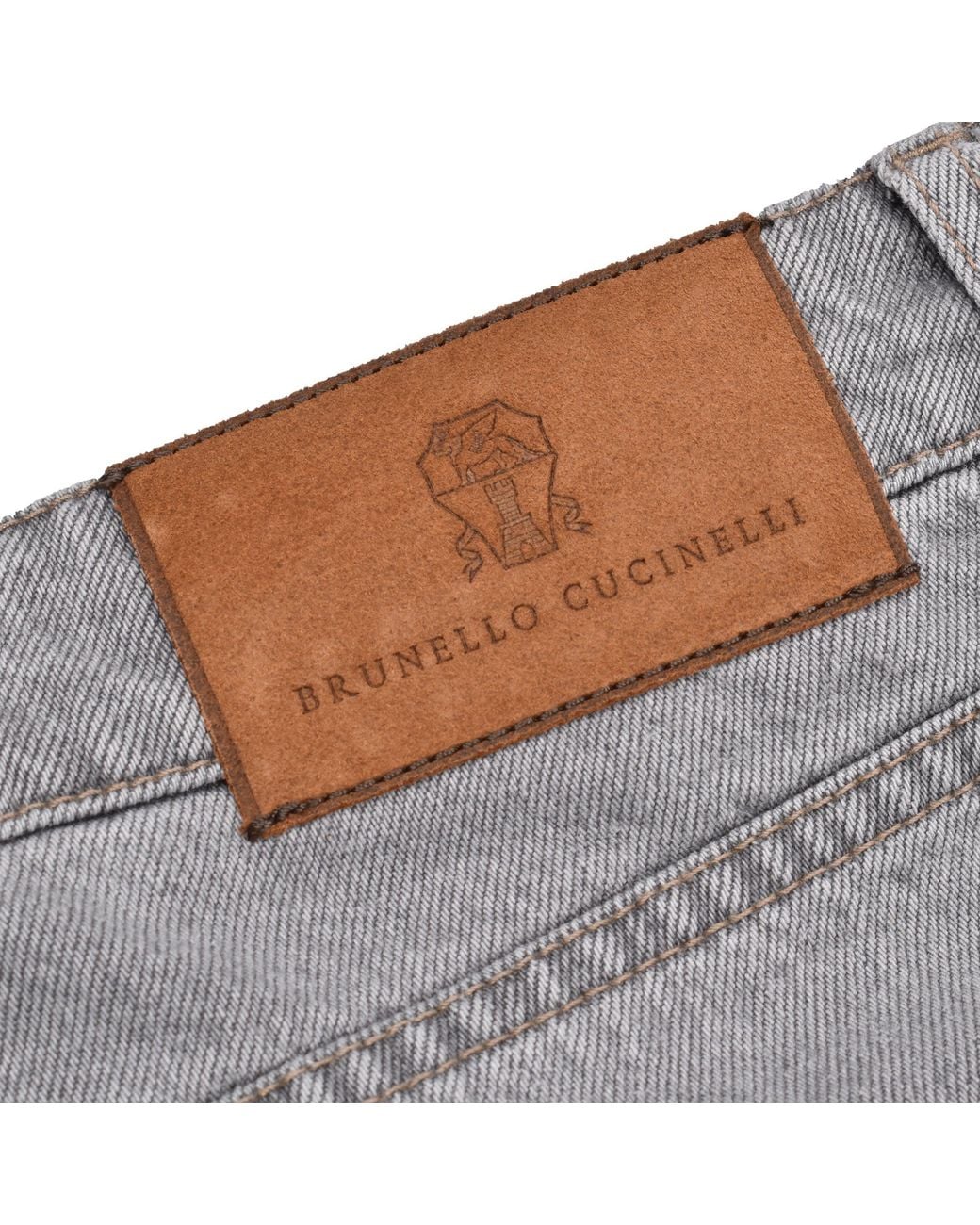 Brunello Cucinelli Gray Light Denim Trousers for men