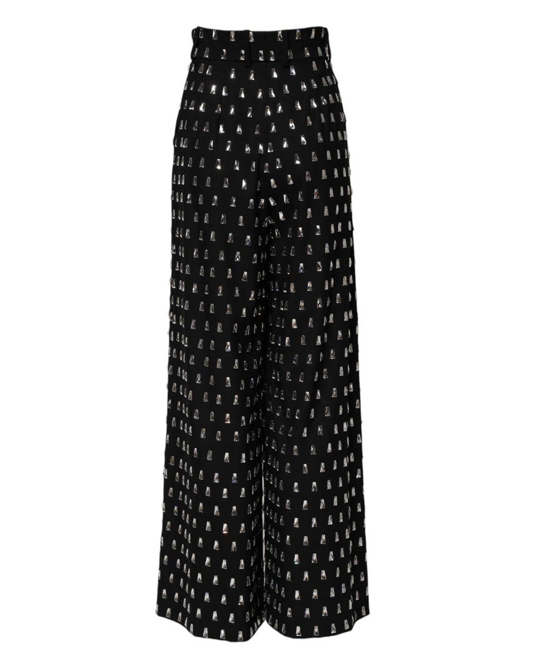 Dolce & Gabbana Black Embellished Wideleg Pants