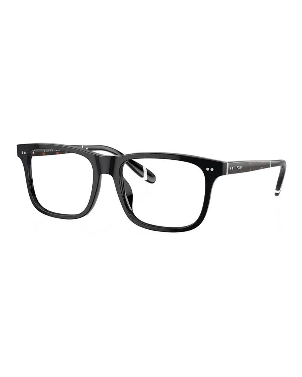 Polo Ralph Lauren Black Eyeglasses Rectangle Full Rim, Shiny Frame And Clear Demo Lenses Lens Ph2270U5001 Sunglasses for men