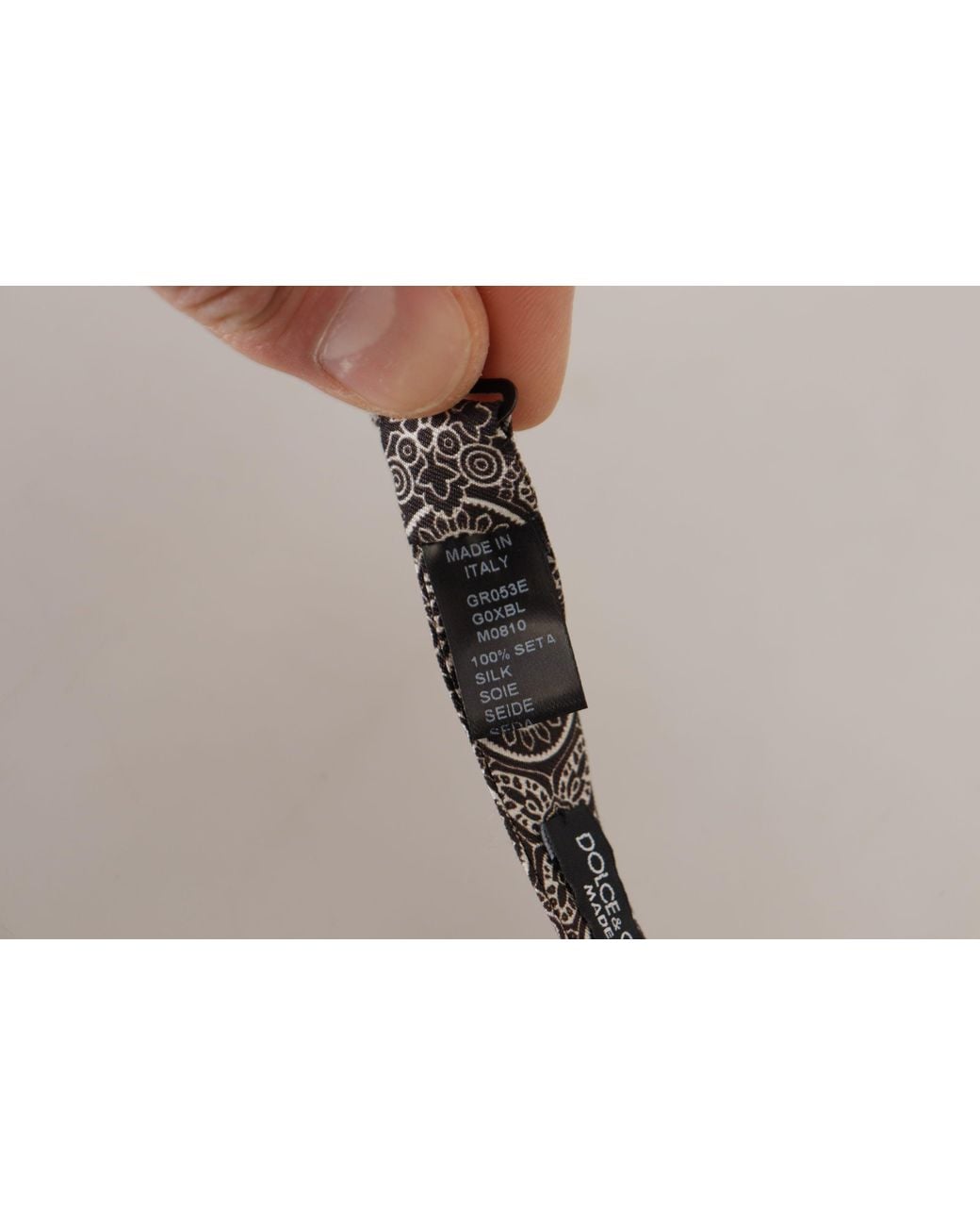 Dolce & Gabbana Gray Dolce & Gabbana Silk Paisley-Print Bow Tie for men