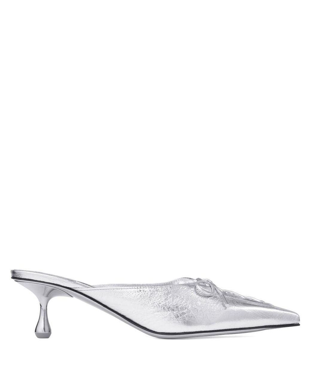 Jimmy Choo White Scarlett 50 Leather Mules