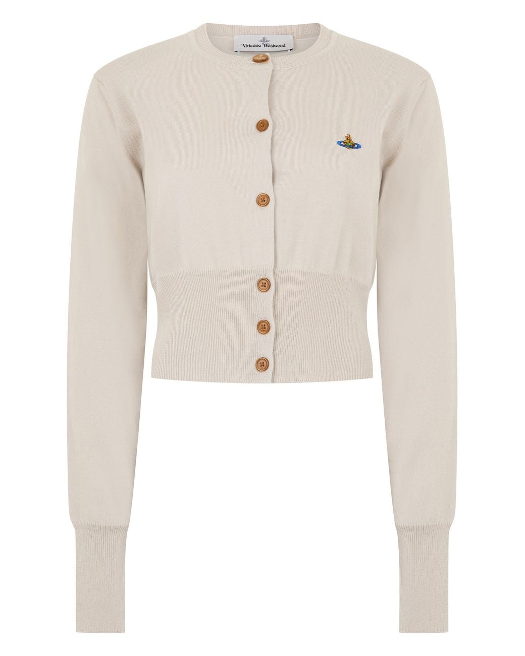 Vivienne Westwood Natural Cardigan Bea Cropped Wool-Silk Cardigans