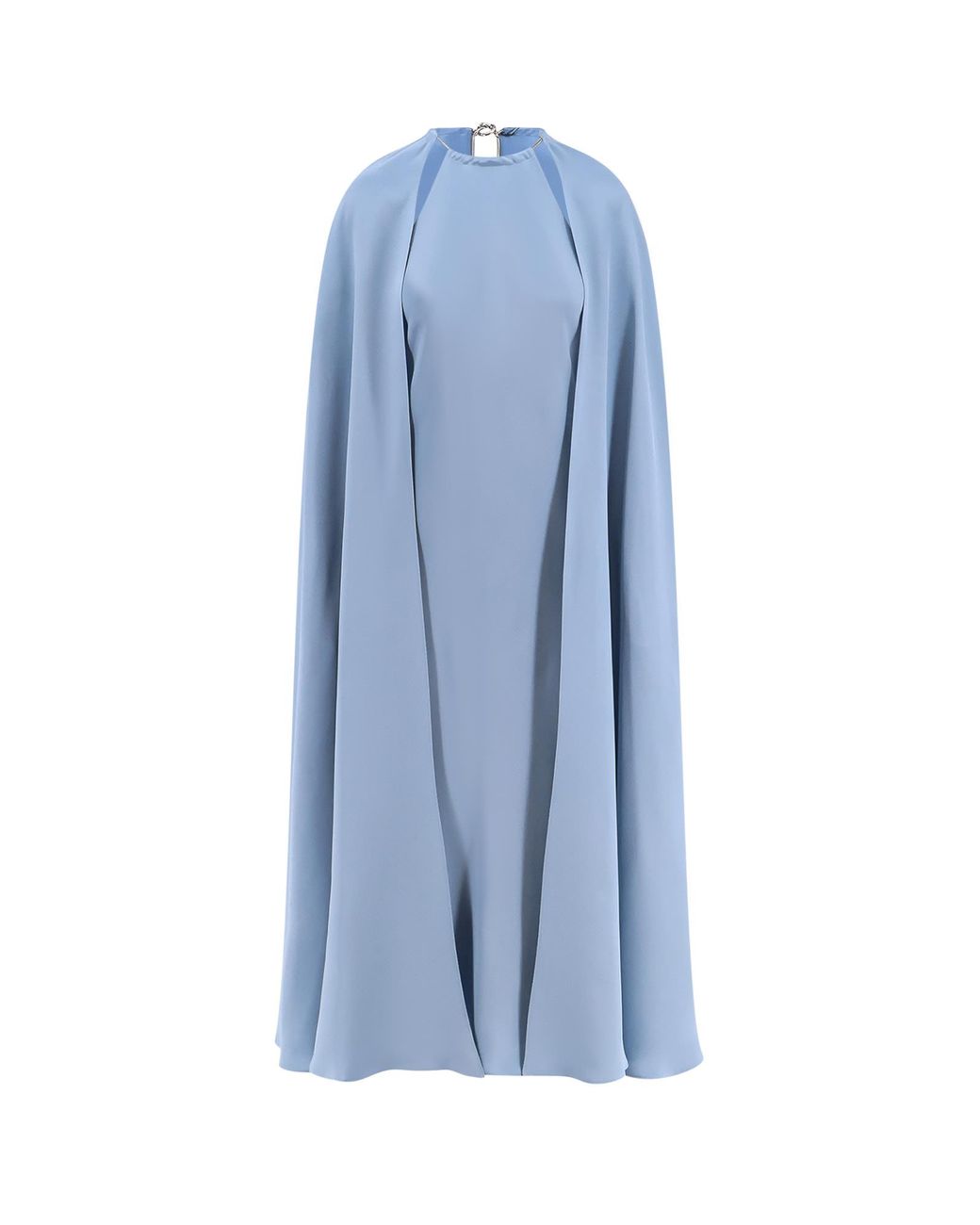 Max Mara Managua Silk Long Dress With Silk Cape And Metal