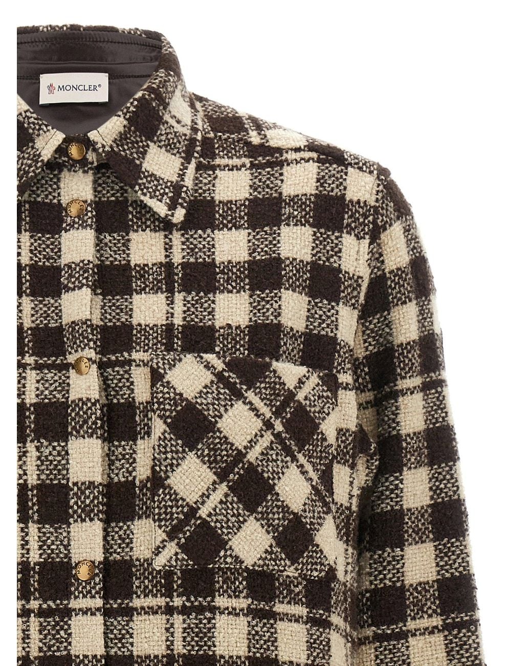 Moncler Black Checked Wool Blend Shirt
