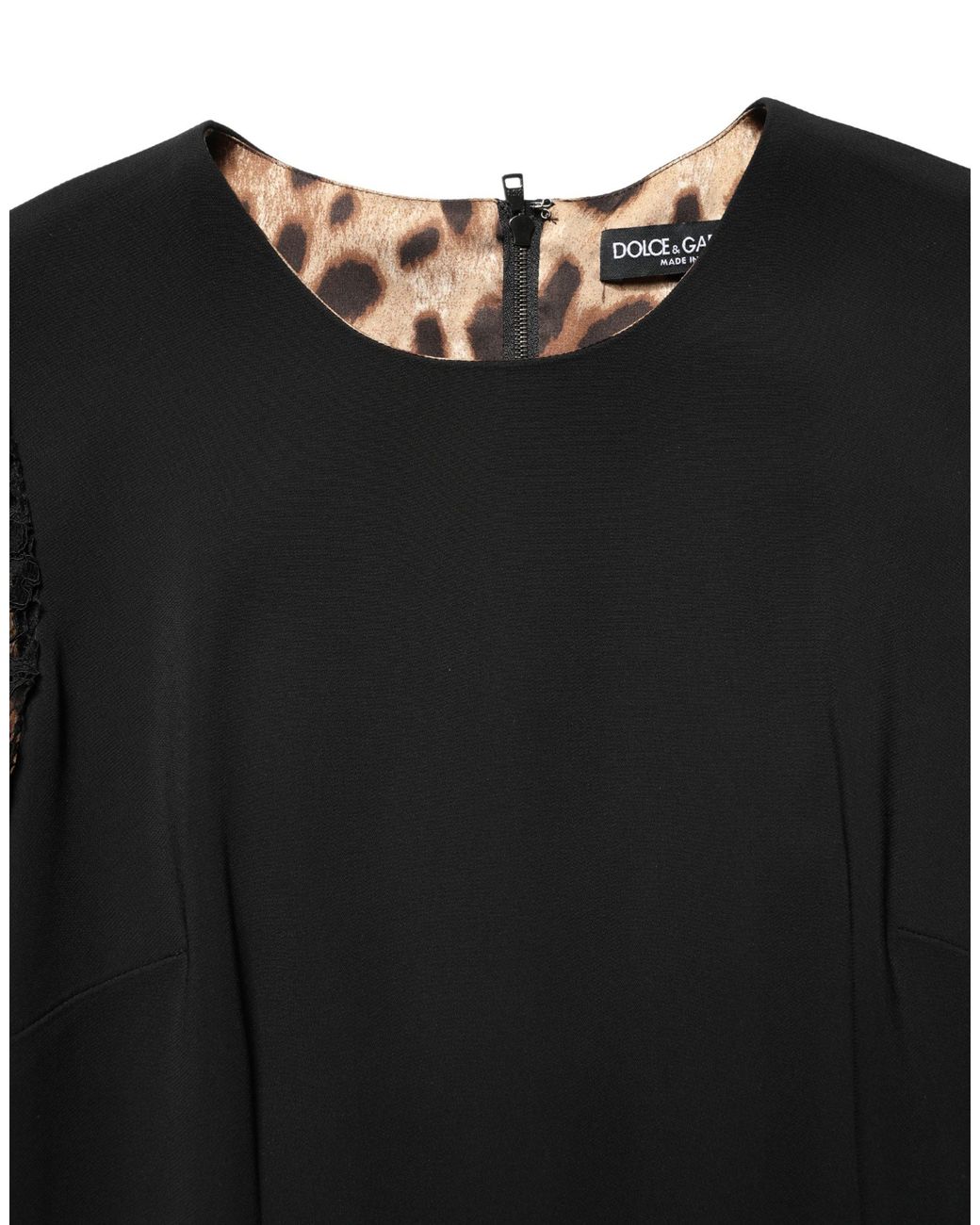 Dolce & Gabbana Black Viscose Lace Long Sleeves Mini Dress Cotton Nylon Elastane
