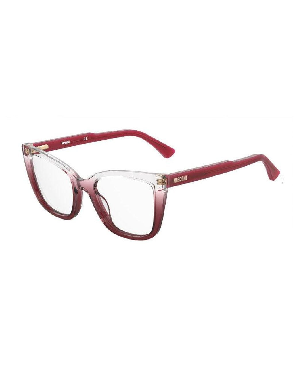 Moschino Red Eyeglasses Cat Eye Full Rim, Transparent Gradient Frame And Clear Demo Lens Lens Mos60306Xq00