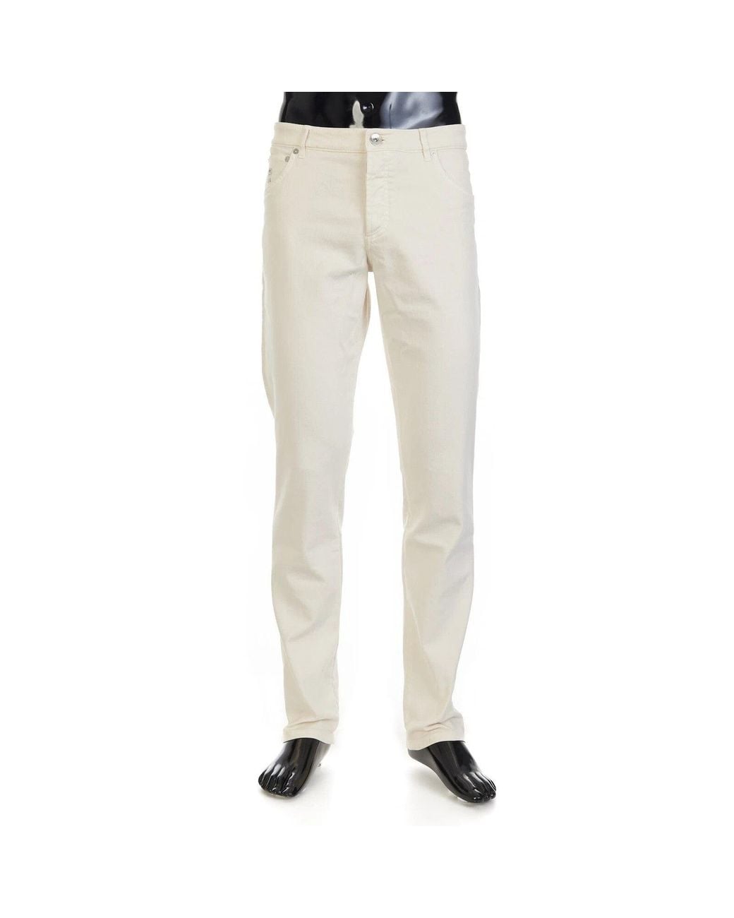 Brunello Cucinelli Natural Off Tailored Trousers for men