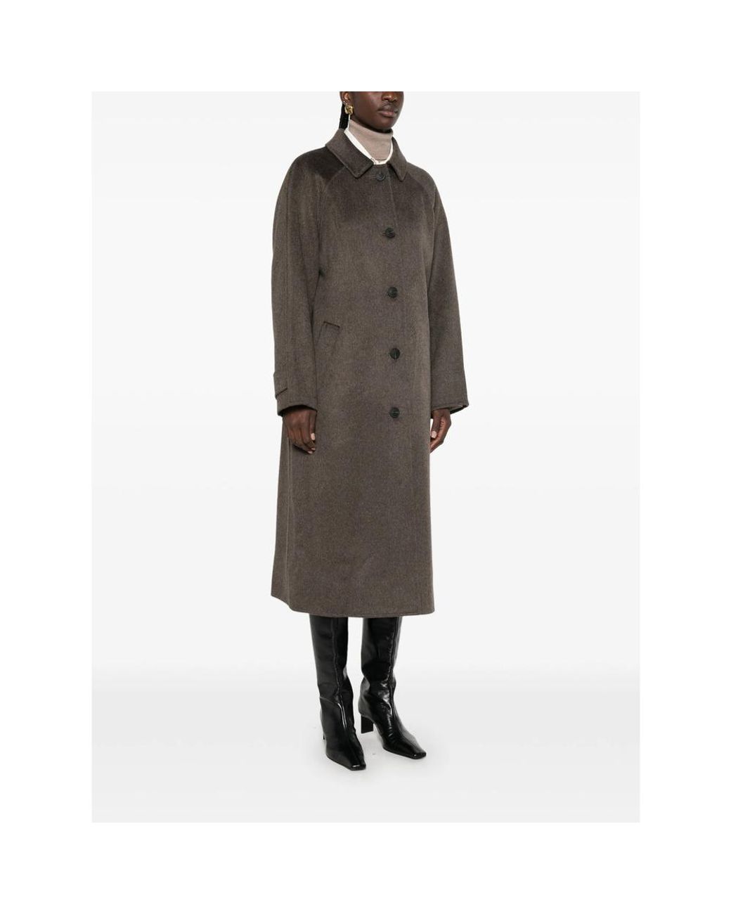 The Dynamis Studio Brown Single-Breasted Wool-Blend Coat