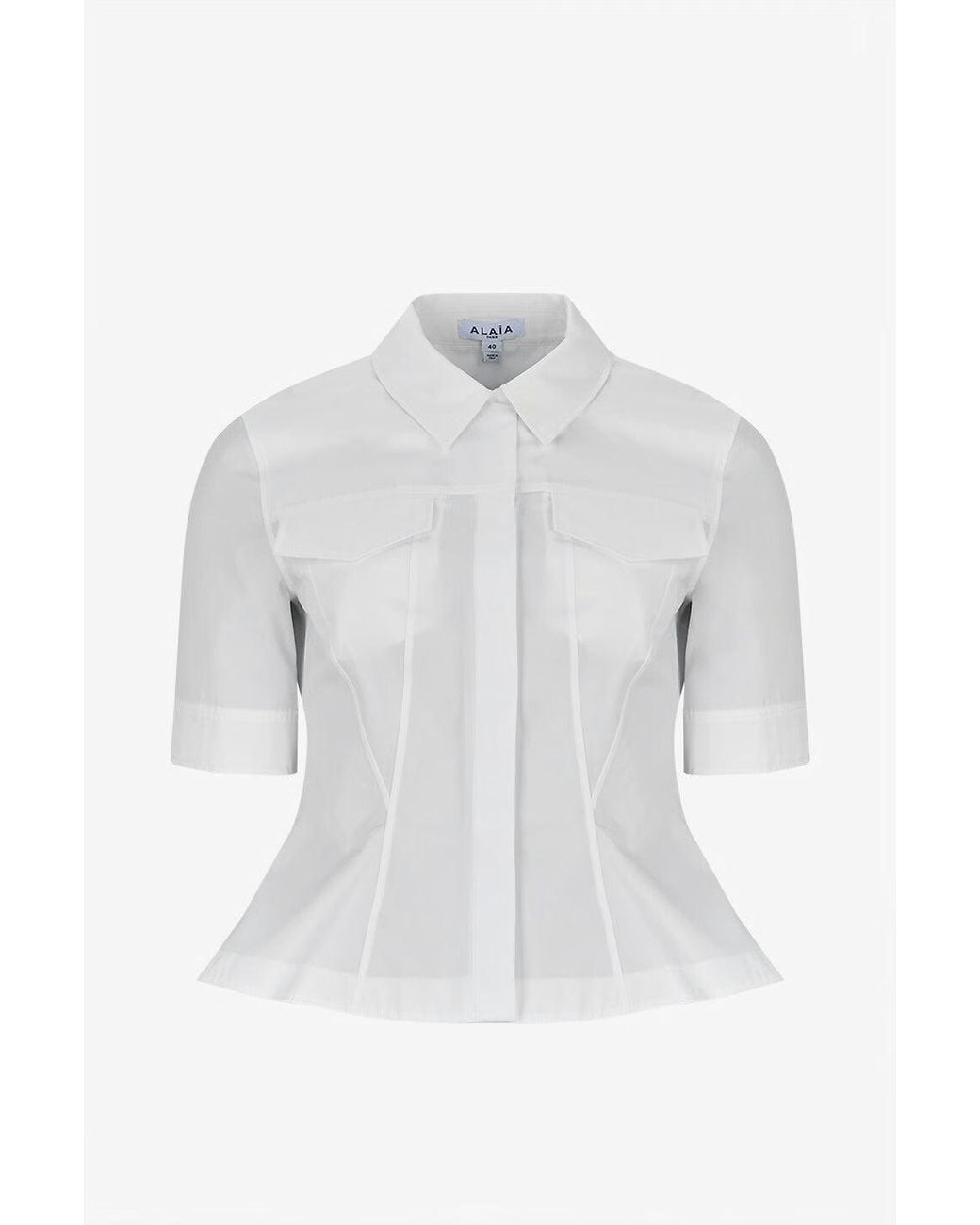 Maison AlaïA White Tailored Top Cotton