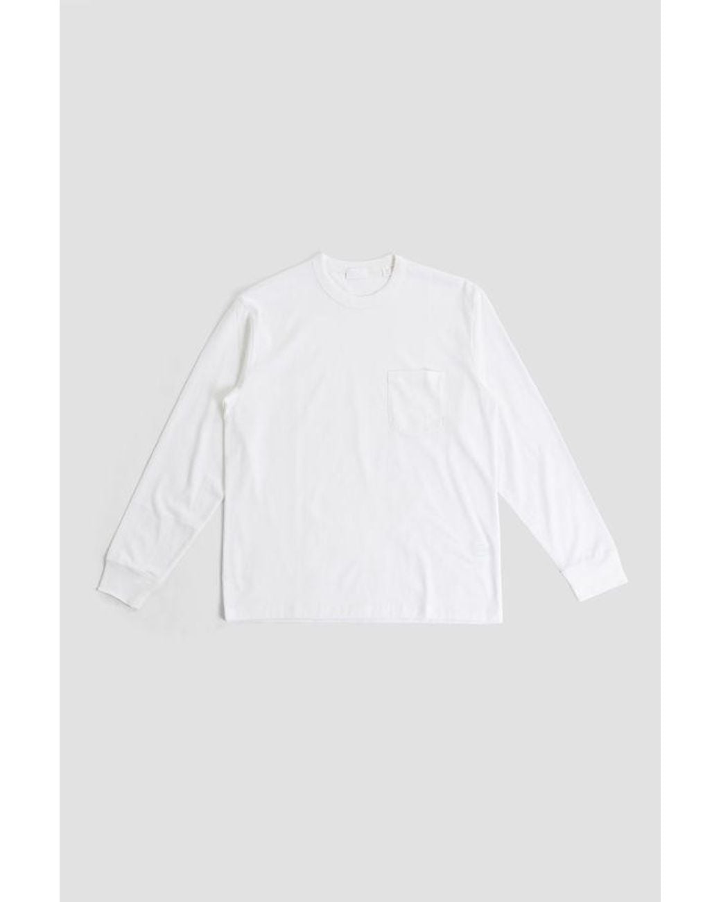 Handvaerk White L-S Pocket T Shirt T-Shirts And Polos for men