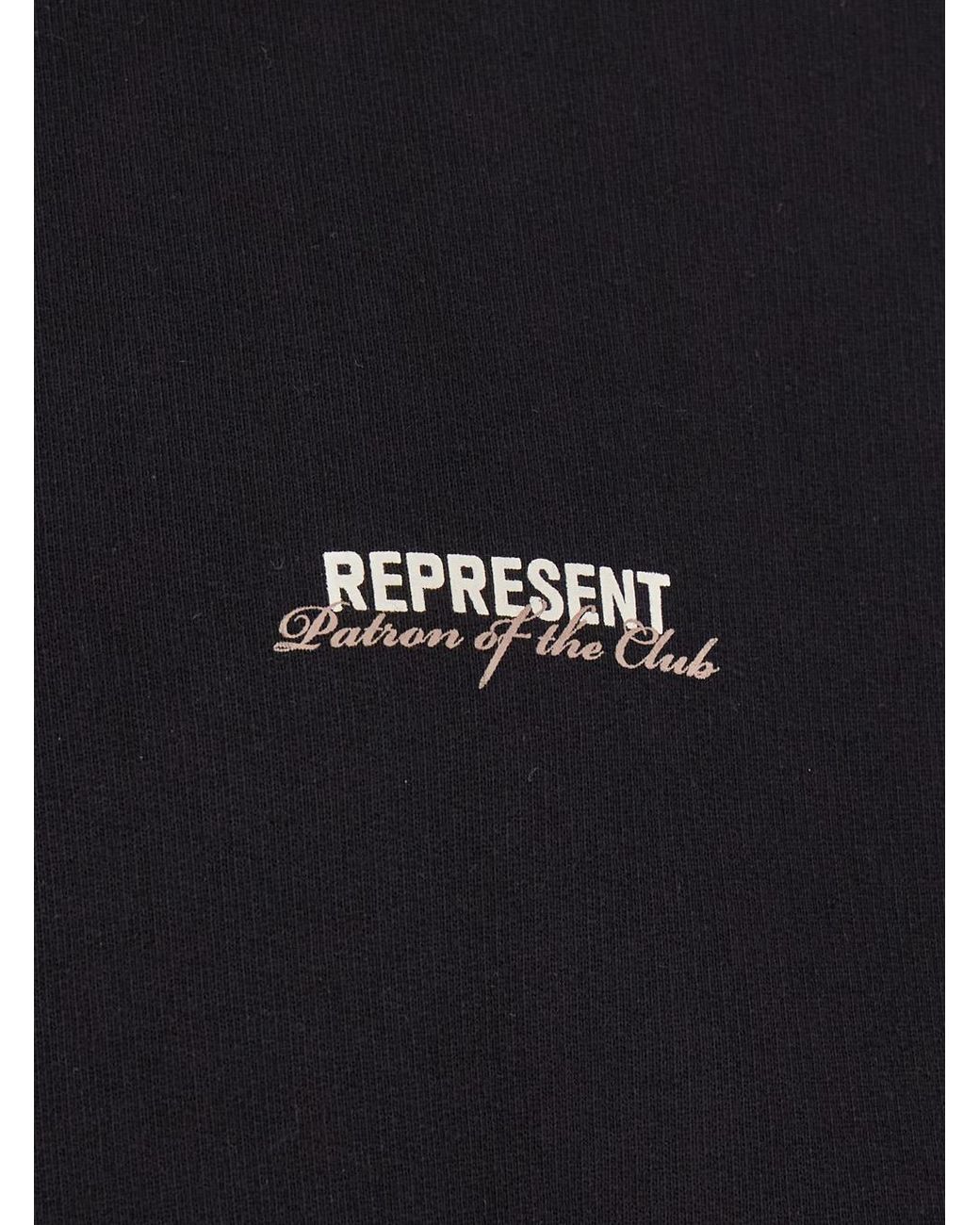 Represent Blue 'Patron Of The Club' Hoodie With Front And Back Logo Print for men
