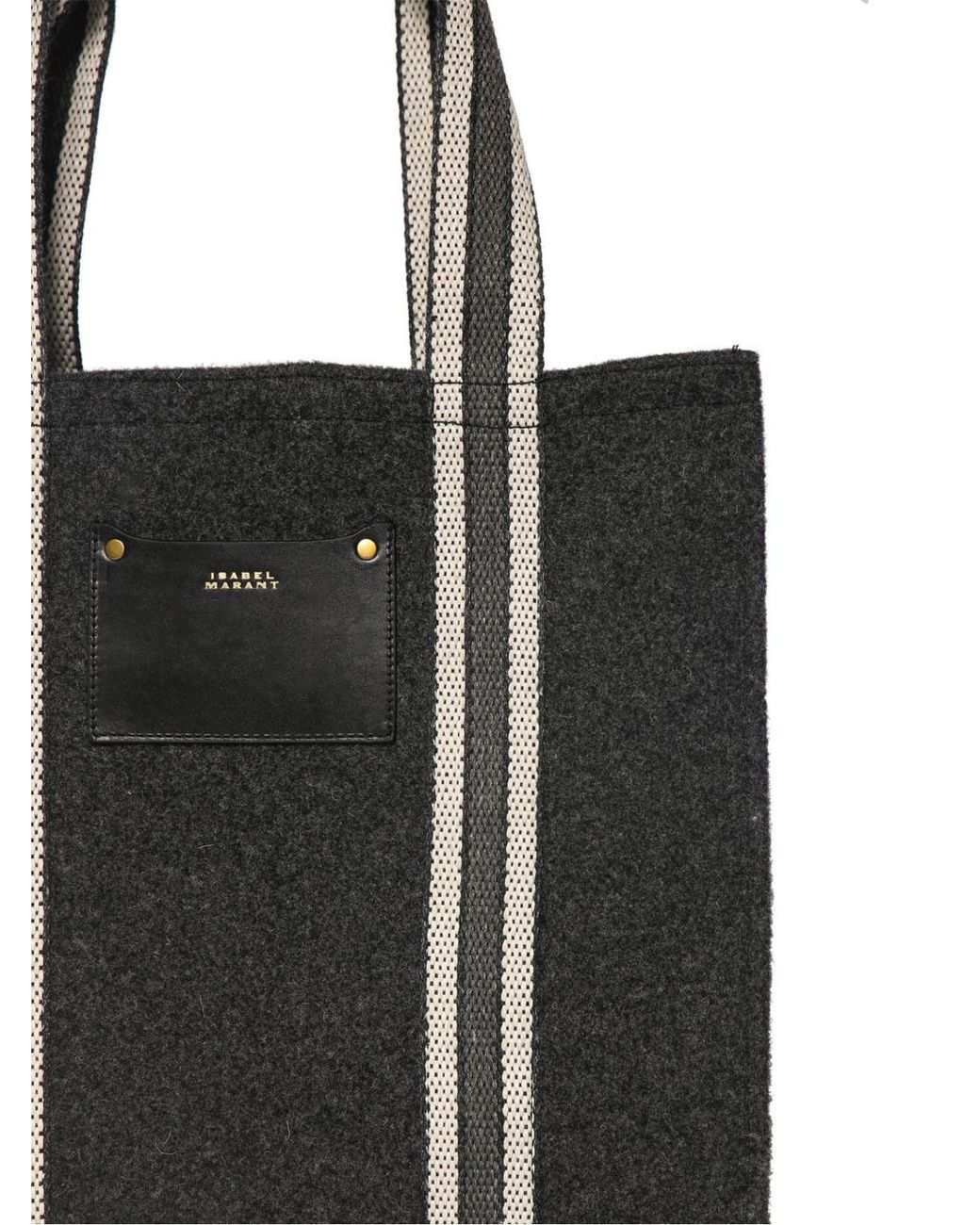 Isabel Marant Black Aruba Puebla Logo Patch Tote Bag