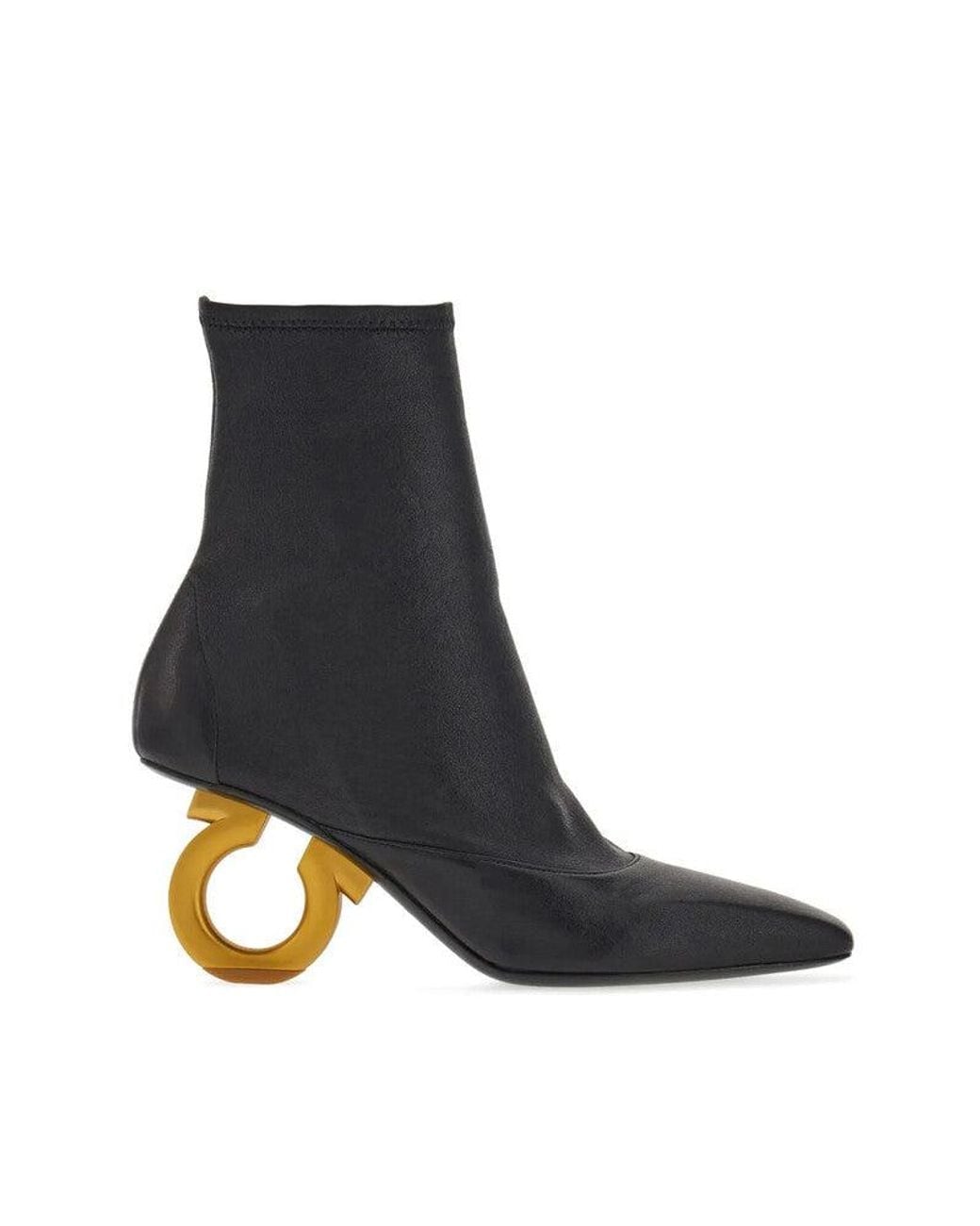 Ferragamo Black Lambskin Pointed Shoes