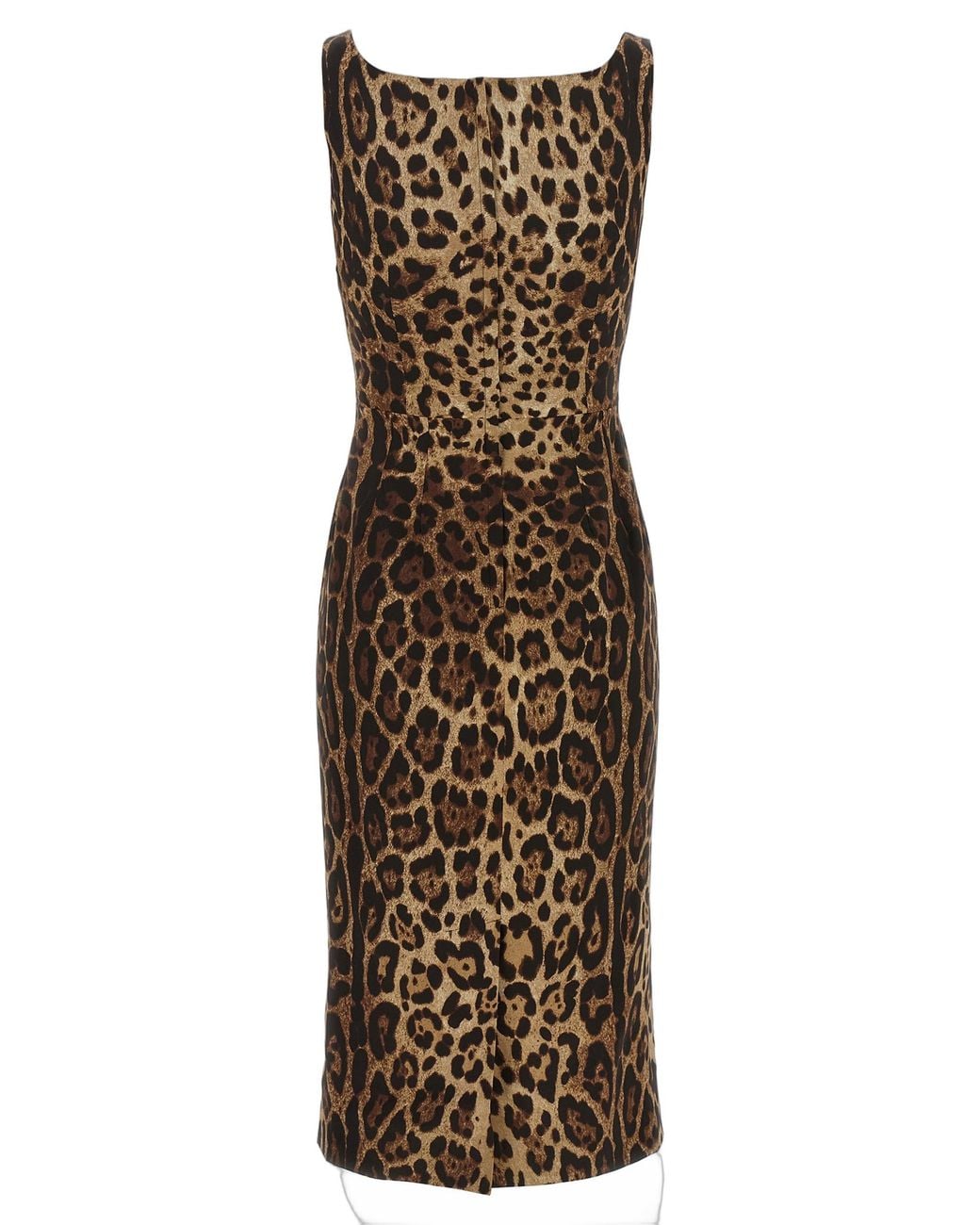 Dolce & Gabbana Natural Dolce & Gabbana Leopard Print Silk Charmeuse Dress