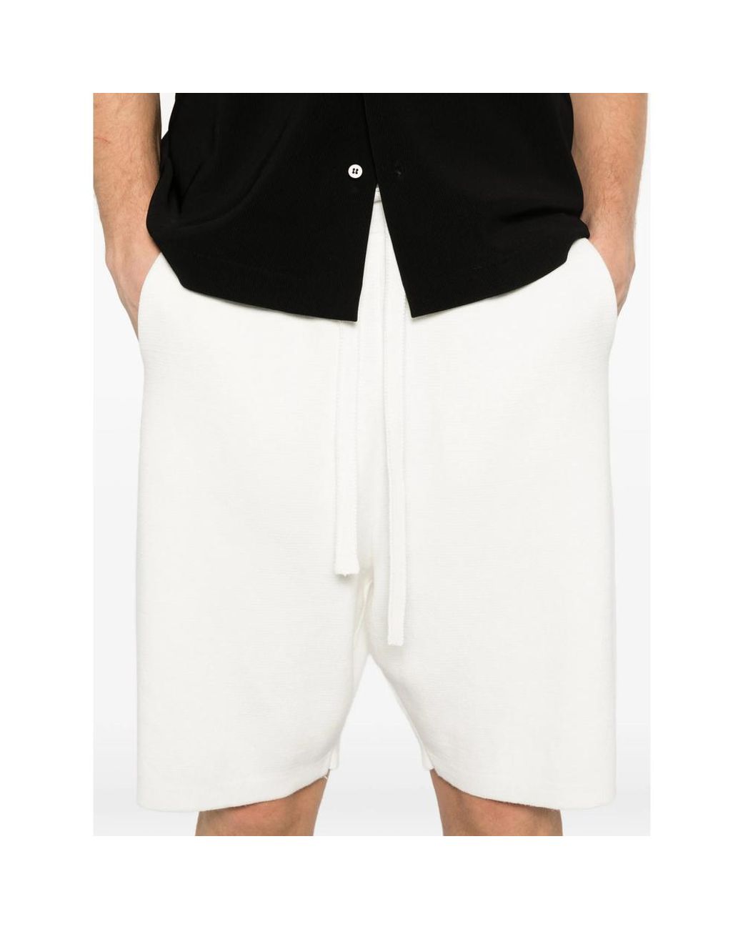 Scaglione White Drawstring Shorts for men