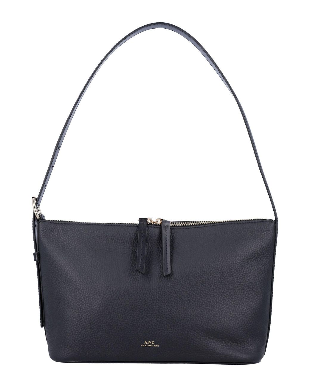 A.P.C. Blue Vera Grained Leather Shoulder Bag