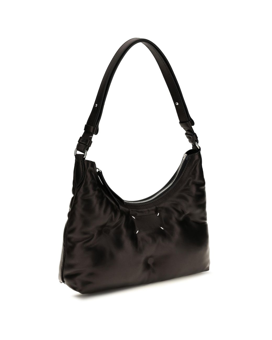 Maison Margiela Black Small Glam Slam Hobo Shoulder Bag Lamb Ovis Aries