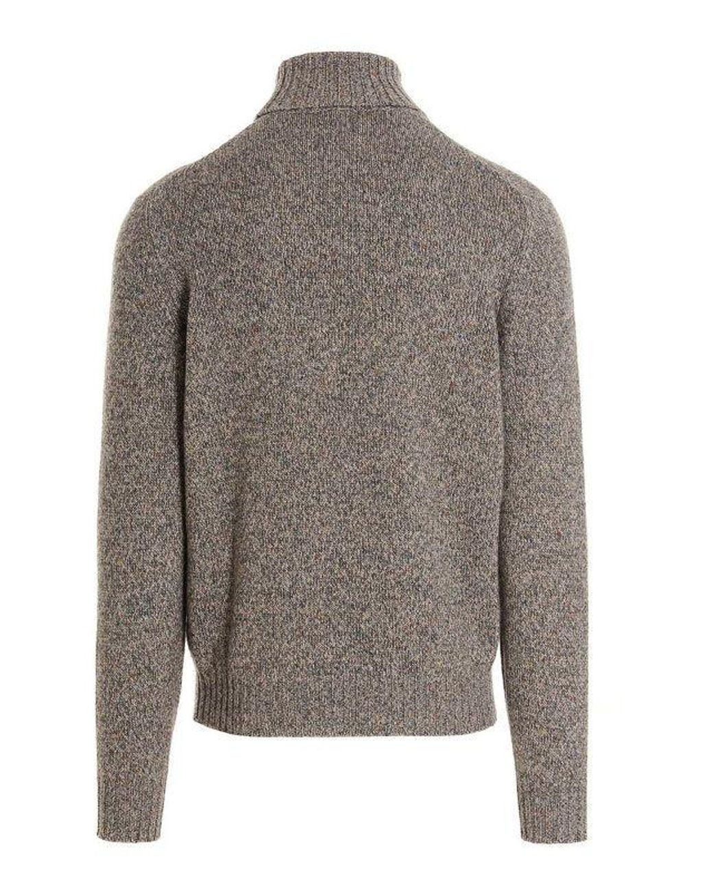 Brunello Cucinelli Gray Cashmere Sweater for men