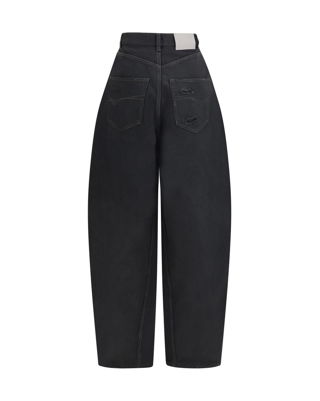 Balenciaga Blue High-Waisted Twisted-Seam Pants Cotton Trousers