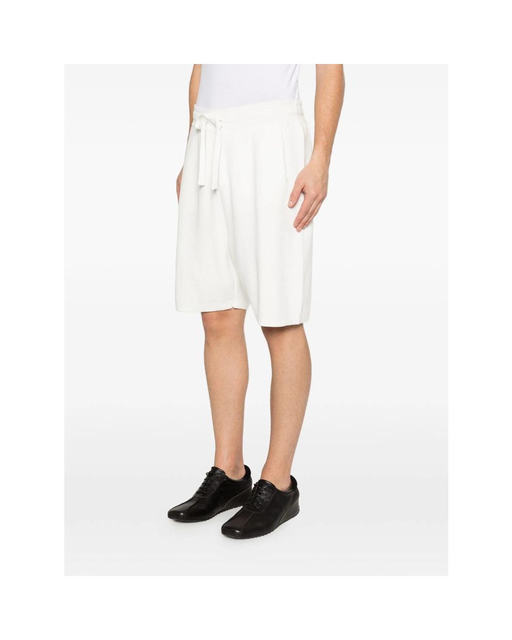 Scaglione White Drawstring Shorts for men