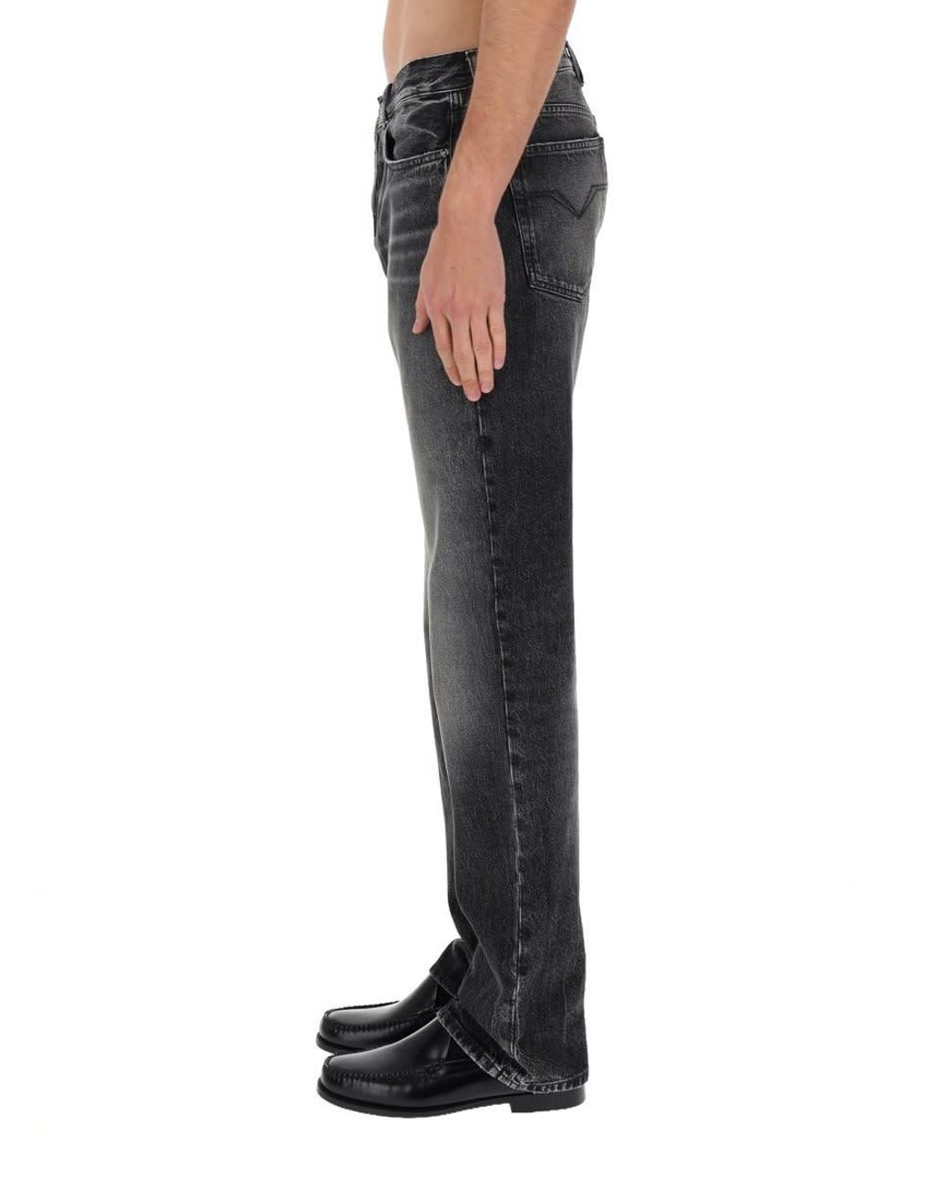 Versace Gray Jeans With "Medusa" Detail for men