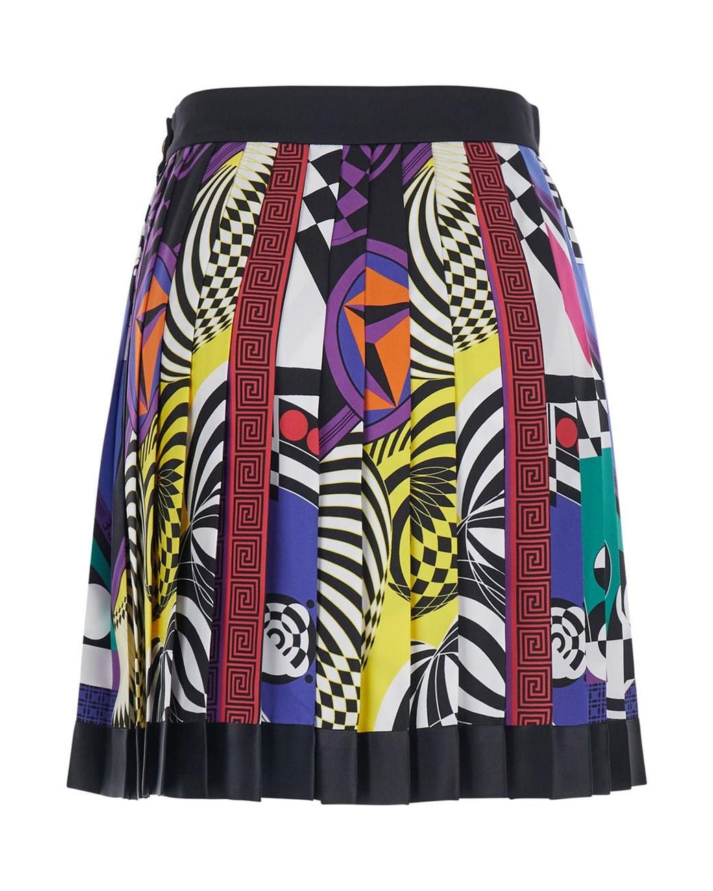Versace Blue Versace Silk With Twill Scarf Detail Skirt